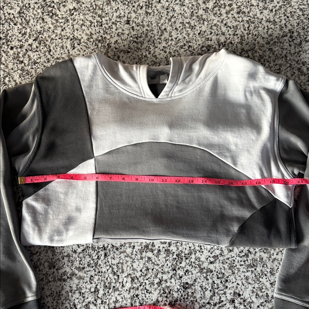 Lululemon All Yours Gray & Black Colourblock 100% Cotton Terry Hoodie w/Pockets - Picture 13 of 13